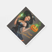 Vintag Pinup Halloween Napkins Serviette (Ecke)
