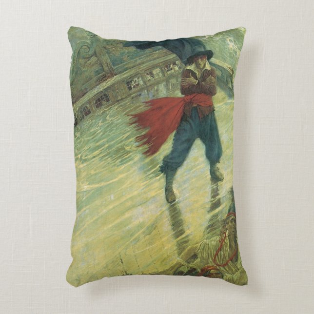 Vintag Pirate, Der fliegende Holländer von Howard  Dekokissen (Vorderseite(Vertikal))