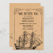 Vintag Pirate Einladung (Vorne/Hinten)