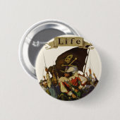 Vintag Pirate Life Wyeth Illustration Button (Vorne & Hinten)