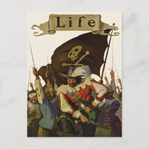 Vintag Pirate Life Wyeth Illustration Postkarte