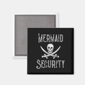 Vintag Pirate Mermaid Security Merman Protector Magnet (Vorderseite/Rückseite)