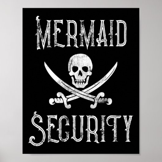 Vintag Pirate Mermaid Security Merman Protector Poster (Vorne)