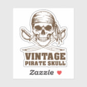 Vintag Pirate Skull Aufkleber (Blatt)