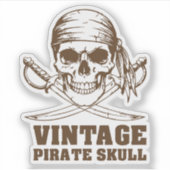 Vintag Pirate Skull Aufkleber (Vorderseite)