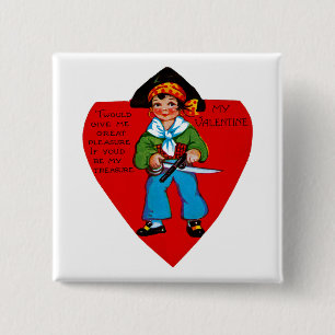 Vintag Pirate Valentine Button