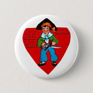 Vintag Pirate Valentine Button