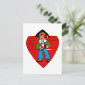 Vintag Pirate Valentine Feiertagspostkarte (Stehend Vorderseite)