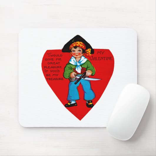 Vintag Pirate Valentine Mousepad (Mit Mouse)
