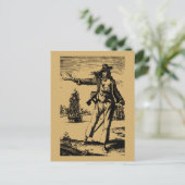 Vintag Pirate Woman Anne Bonny Postkarte (Stehend Vorderseite)