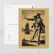 Vintag Pirate Woman Anne Bonny Postkarte (Vorne/Hinten)