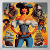 Vintag Pirate Woman Poster (Vorne)