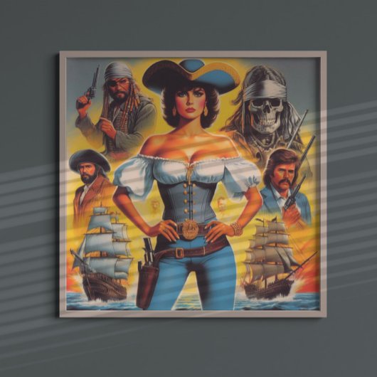 Vintag Pirate Woman Poster