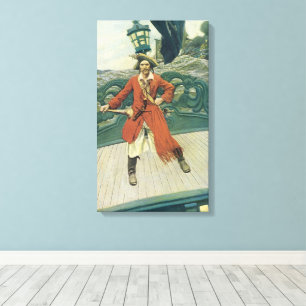 Vintag Piraten, Captain Keitt von Howard Pyle Leinwanddruck