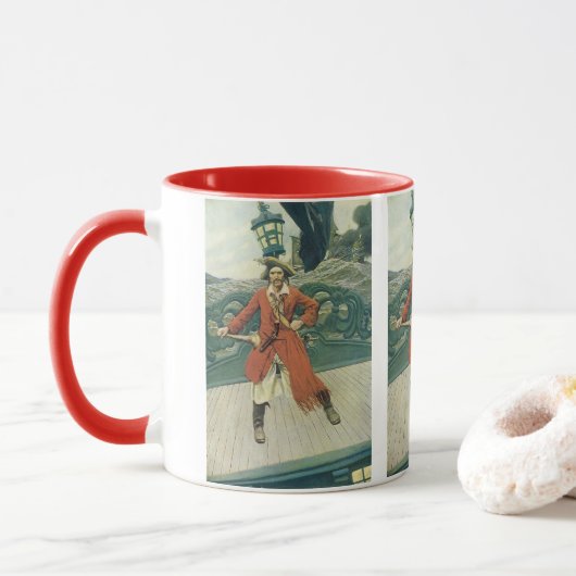 Vintag Piraten, Captain Keitt von Howard Pyle Tasse (Mit Donut)