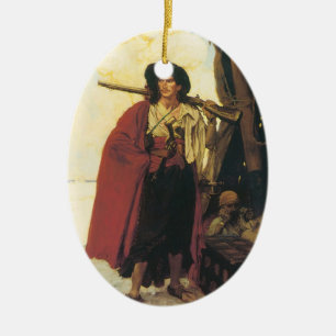 Vintag Pirates Buccaneer war ein malerischer Fello Keramik Ornament