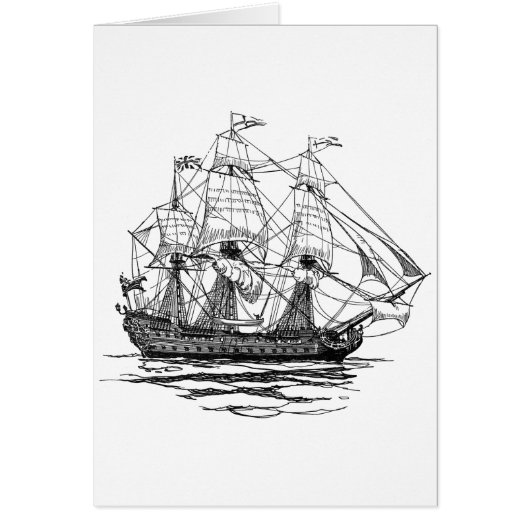 Vintag Pirates Galleon, Sketch eines 74-Gun-Schiff (Vorne)
