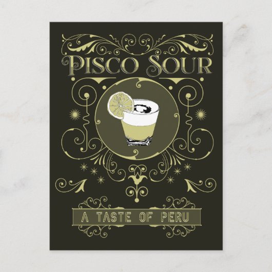 Vintag Pisco Sour Postkarte (Vorderseite)