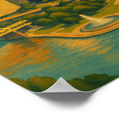 Vintag Pittsburgh Pennsylvania Skyline Poster (Ecke)