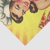 Vintag Pizza Girl Seidenpapier (Ausschnitt)