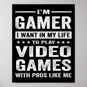 Vintag Play Video Games Funny Gamer Boys Teens Ga Poster