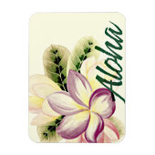 Vintag Plumeria Aloha Magnet (Vertikal)