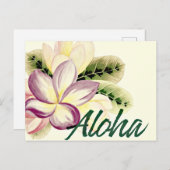 Vintag Plumeria Aloha Postkarte (Vorne/Hinten)