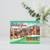 Vintag Plymouth MA Postkarte (Stehend Vorderseite)