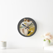 Vintag Podenco Art Deco Dog Runde Wanduhr (Zuhause)