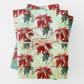 Vintag Poinsettia Muster Geschenkpapier Set (Beispiel)
