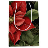 Vintag Poinsettia Weihnachten Mittlere Geschenktüte (Vorderseite)