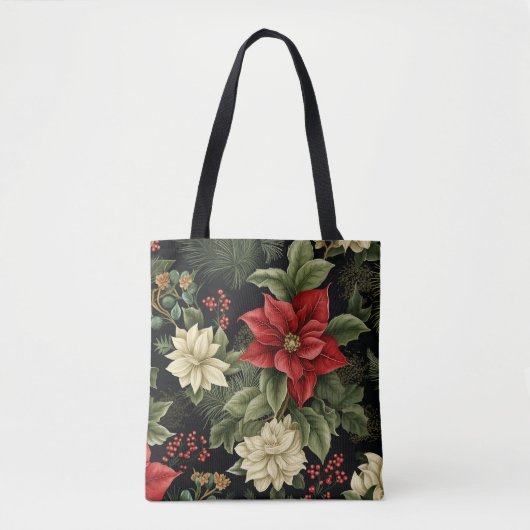 Vintag Poinsettia Weihnachten Tasche (Vorderseite)
