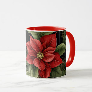 Vintag Poinsettia Weihnachten Tasse