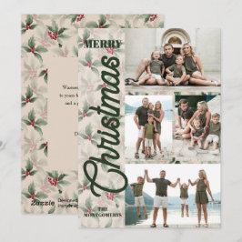 Vintag Poinsettias Frohe Weihnachten Foto