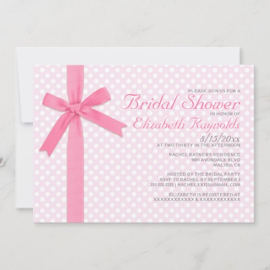 Vintag Polka Dot Bridal Dusche Einladungen (Vorderseite)