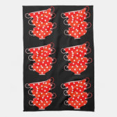 Vintag Polka dot teacup rot-weiß whimsissil Geschirrtuch (Vertikal)