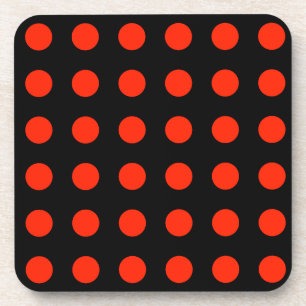 Vintag Polka Dots Black Red Color Retro Classic Getränkeuntersetzer