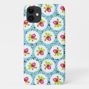 Vintag Polka Dots Greenery Rote Rose Blume Case-Mate iPhone Hülle