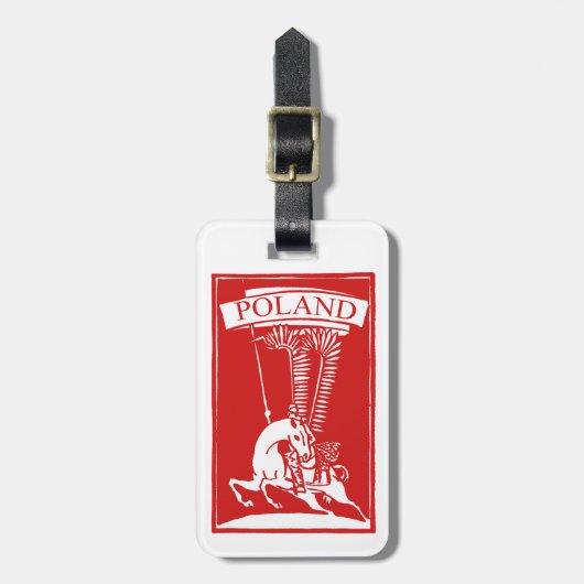 Vintag Polnisch Winged Hussar Gepäckanhänger (Vorderseite vertikal)