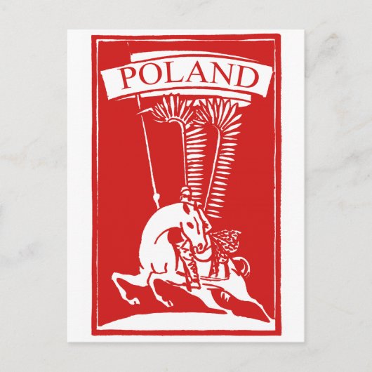Vintag Polnisch Winged Hussar Postkarte (Vorderseite)