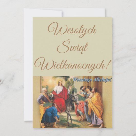 Vintag Polnischer Ostern Wesolego Alleluja Einladung (Vorderseite)