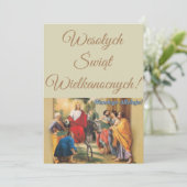 Vintag Polnischer Ostern Wesolego Alleluja Einladung (Stehend Vorderseite)
