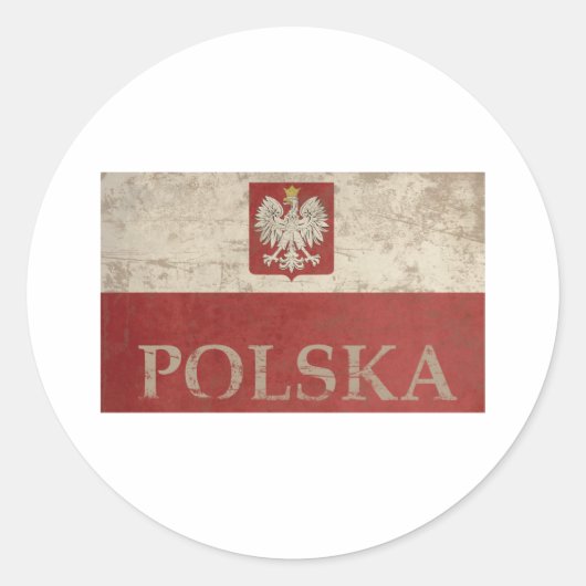 Vintag Polska Runder Aufkleber (Vorderseite)