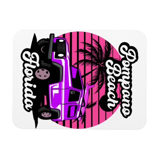 Vintag Pompano Beach Florida Magnet (Horizontal)