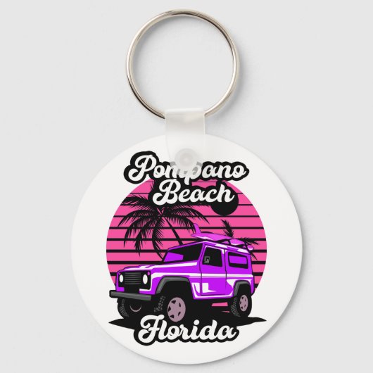 Vintag Pompano Beach Florida Schlüsselanhänger (Vorderseite)