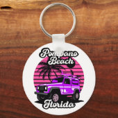 Vintag Pompano Beach Florida Schlüsselanhänger (Rückseite)
