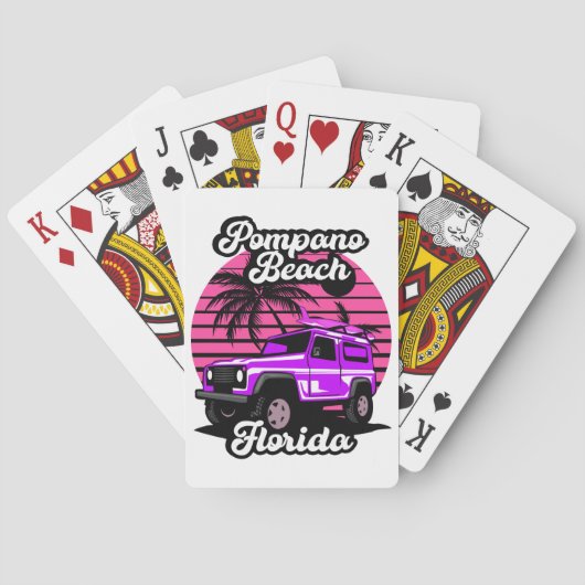 Vintag Pompano Beach Florida Spielkarten (Rückseite)