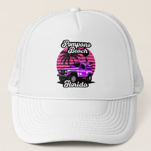 Vintag Pompano Beach Florida Truckerkappe (Vorderseite)