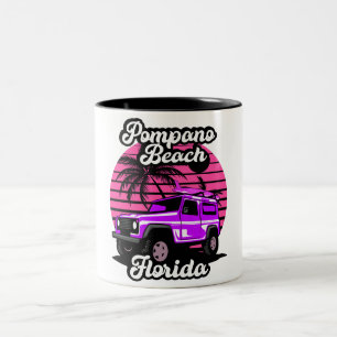Vintag Pompano Beach Florida Zweifarbige Tasse
