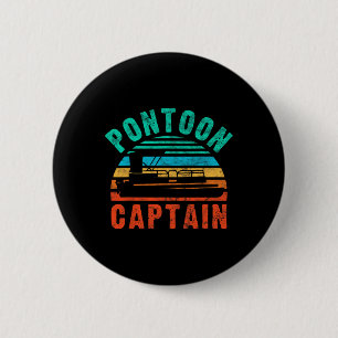 Vintag Pontoon Captain Boat Owner Bootbesitzer Button